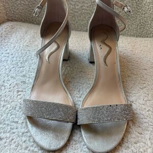 Nina Silver Strappy Heels